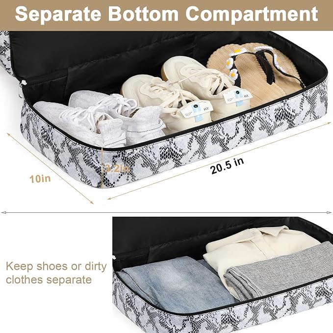 Weekender Bags for Women, 21" Travel Duffle Bag with Shoe Compartment | 3PCS Carry On Overnight Large Duffel Bag with Crossbody Bag and Toiletry Bag for Weekend Travel Gym Hospital Business Trip - Image 5