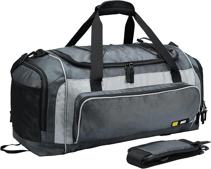 MIER Large Gym Bag for Men 60L Duffel Bag with Shoe Compartment | Lightweight & Durable Sports Duffles; Suited for Workout Fitness Travel Weekender; Water Resistant; Adjustable Shoulder Strap by MIER