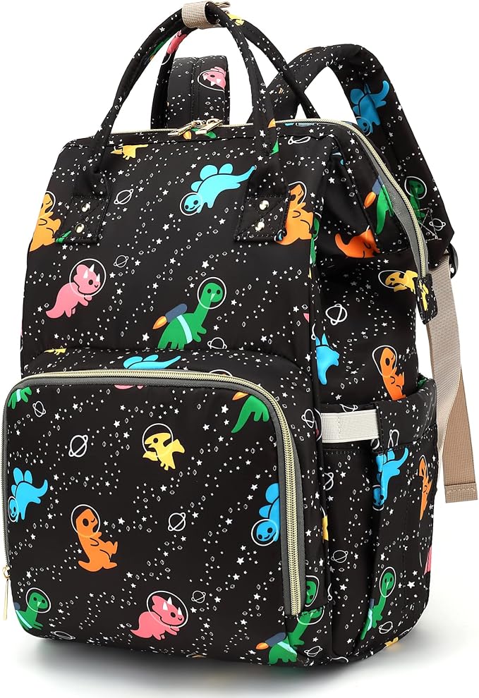 Dinosaur Baby Diaper Bag Backpack for Girls Boys, Waterproof Large Maternity Nappy Bags for Mom by Xunteny