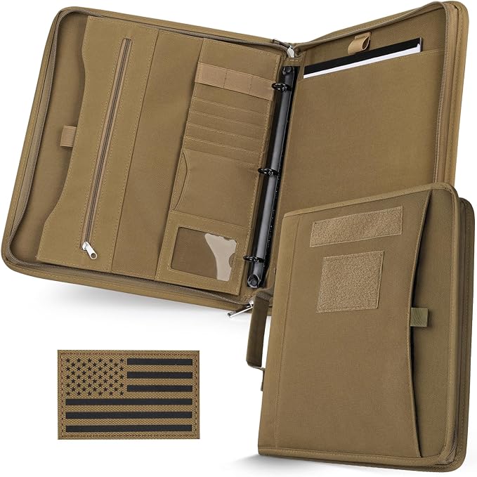 Livans Portfolio Padfolio Binder with Detachable 3-Ring Planner & A4 Paper | Large-12x13.6" Zip Notebook Cover, 25 Sheets Letter Paper, 1" O-Ring, Handle Art Portfolio Bag, for Gift Work Travels School by LIVANS