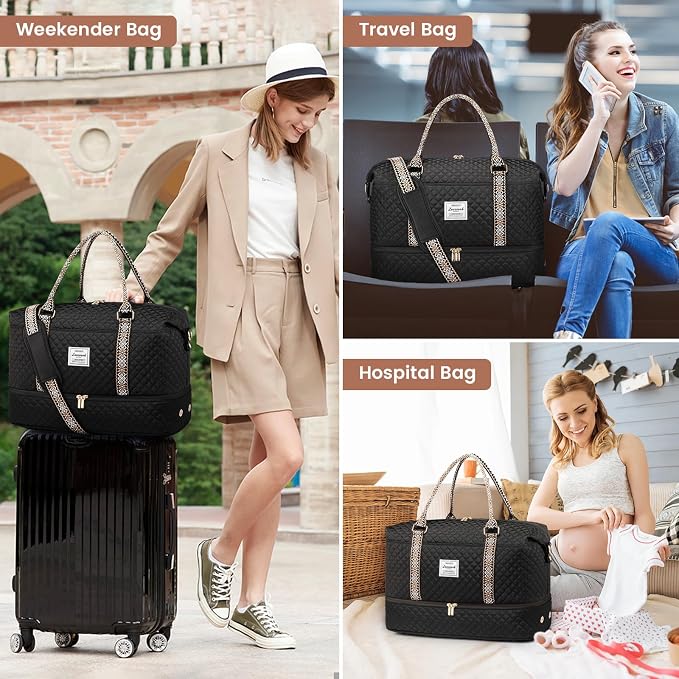 LOVEVOOK Travel Duffle Bag,Weekender Bags for Women with Shoe Compartment，Carry on Overnight Bag with Toiletry Bag,Gym Duffel Bag with Wet Pocket, Hospital Bags for Labor and Delivery - Image 6