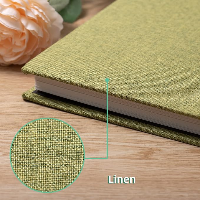 Large Photo Album Scrapbook – Holds 4x6, 8x10 Pictures – Self-Adhesive Pages for Baby, Wedding, Travel & Family Memories | Includes Metallic Pen & Scraper/Matcha Large DIY Memory Book for Gifts - Image 4