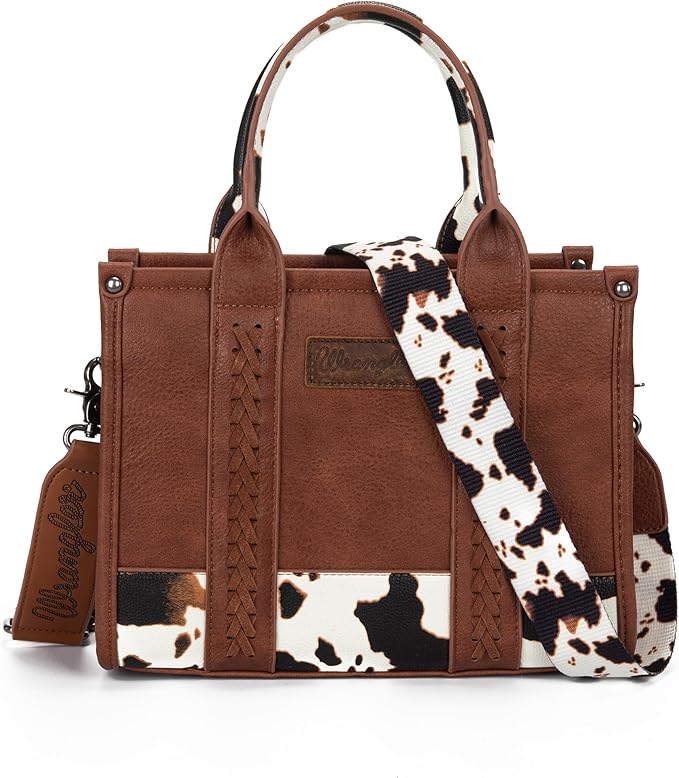 Montana West × Wrangler Tote Bag for Women Western Cow Print Purse Designer Top Handle Handbags - Image 4