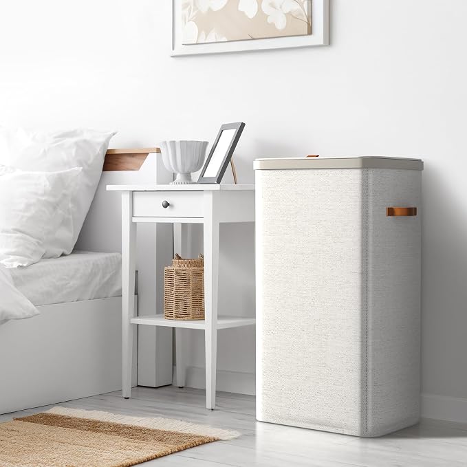 Sorbus Laundry Hamper with Lid - Collapsible Fabric Laundry Basket with Handles and Removable Laundry Bag – 26.5 Gallon (100 L) Dirty Clothes Hamper for Bedroom, bathroom and dorm (Beige) - Image 6
