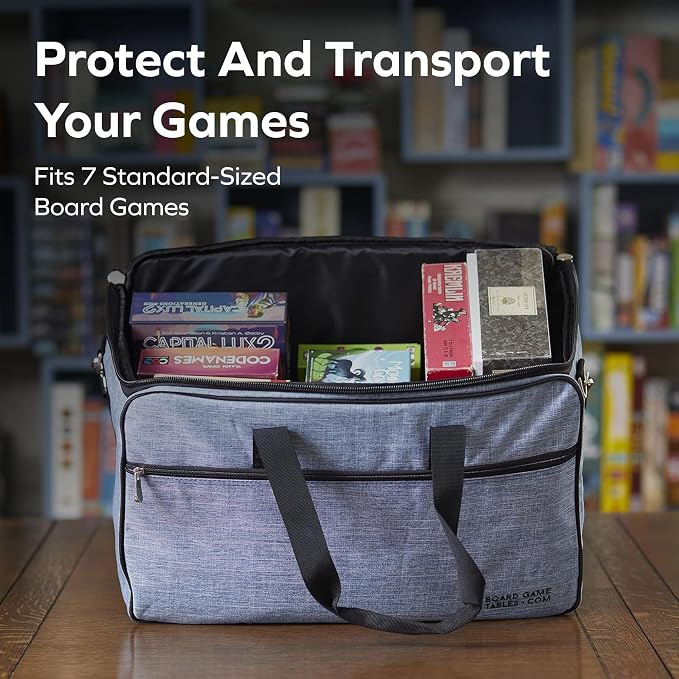 Board Game Bag, Fits 7 Standard-Sized Boxes, Padded For Protection | Carry With Backpack/Shoulder Strap/Luggage Slip | Duffle Bag For Travel Or Game Night | Pocket For Accessories (Sky Blue) - Image 2