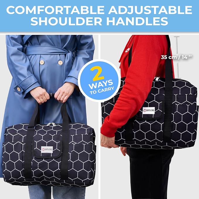 White Peas Nurse Bag & Utility Tote - Waterproof, Top YKK Zip, L18" x H14" x W7" - SHYLERO - Image 6