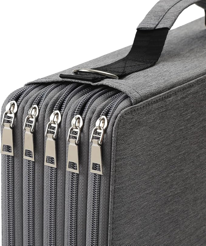 600-Slot Colored Pencil Case, 5-Layer Zipper with Shoulder strap and Handle | Organizer Bag for Pencil Storage Case for Artist Painter Office Sketch Travel Supplies - Image 5