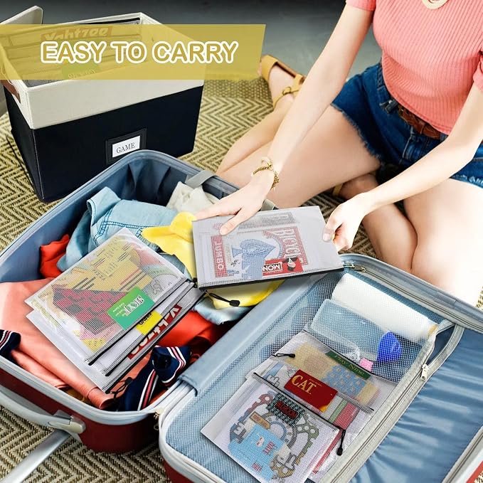 Board Game Storage, Board Game Organizer with 12pcs Zipper Bags and Writable Stickers, Board Organizers Storage with Lid for Office Supplies, Puzzles, Video Game, Craft Product,2pcs - Image 6