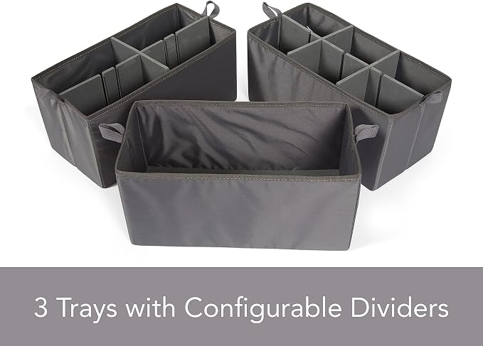 Covermates Hanging Shoe Organizer Set, 7"W x 13.5"D x 20.75"H, Red Heather | durable polyester construction, removable trays, 3-year warranty - Image 8