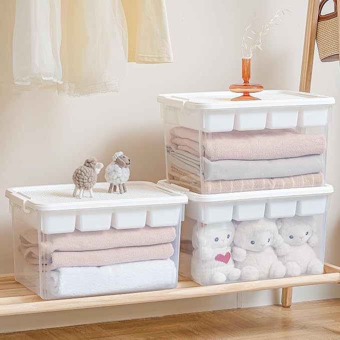 Citylife 32QT 2-Pack Clear Craft Storage Box Buildable Lid Removable Tray | Plastic Craft Organizers and Storage with Build-On Lid for Beads, Tools, Sewing Supplies, Deep Base, Secure Clasp, kids Toy - Image 5