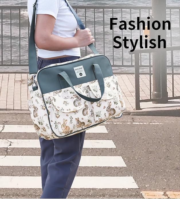 Kamay's Mummy Shoulder Bag Diaper Bag Chic Nappy Changing Bag Tote/Messenger Style Large with Changing Mat, Adjustable Straps - Image 4