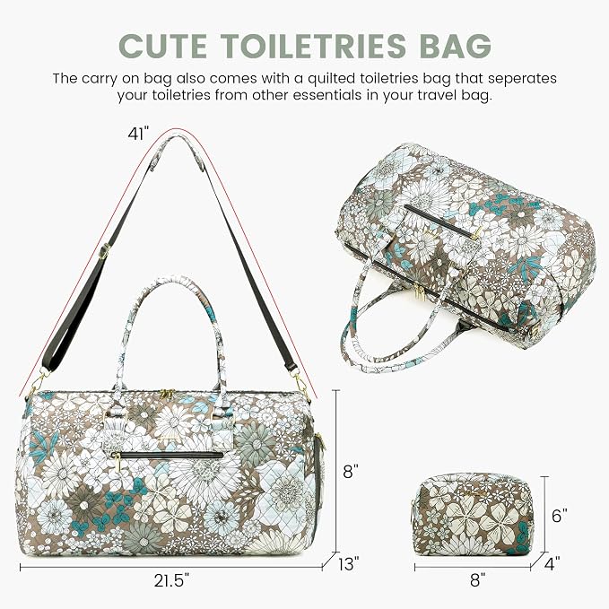 LOVEVOOK Travel Duffle Bag, Weekender Bag for Women with Toiletry Bag,Carry on Overnight Bag with Shoe Compartment,Gym Duffel Bag with Wet Pocket, Mommy Hospital Bags for Labor and Delivery - Image 2