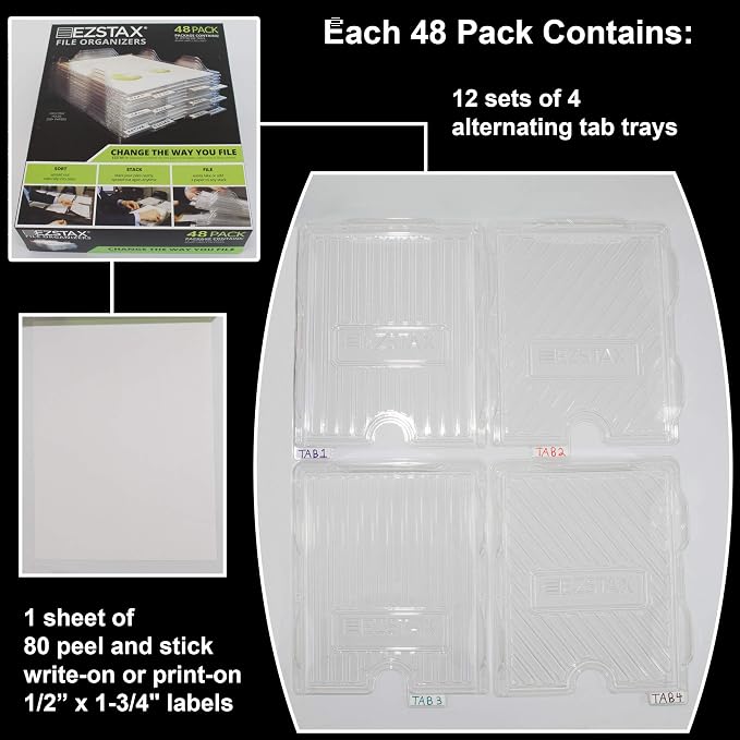 File Organizers - Letter Size, Stackable Trays for Desk - for Office Files, Mail, Documents - 48 Pack - Image 5