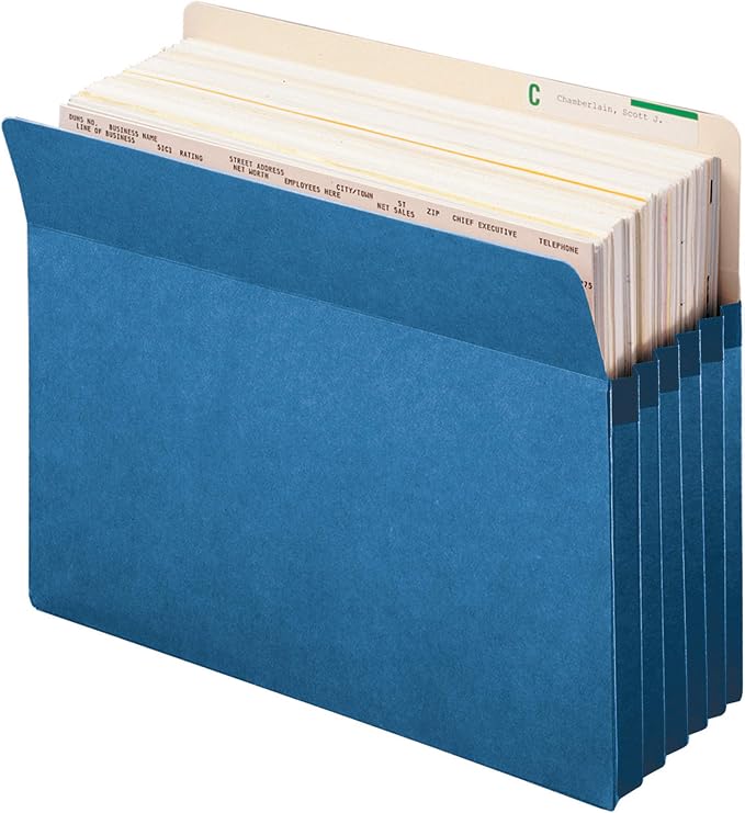 Smead File Pocket, Straight-Cut Tab, 5-1/4" Expansion, Letter Size, Blue, 10 per Box (73235) - Image 4
