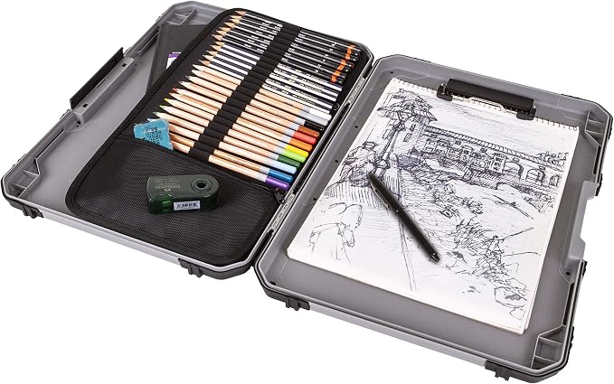 ArtBin 6838AG Sketch Board, Portable Drawing Surface with Internal Art & Craft Storage, Grey | Portable Drawing Surface with Internal Storage, Holds Art Supplies, Carry Design, Durable, Grey - Image 4