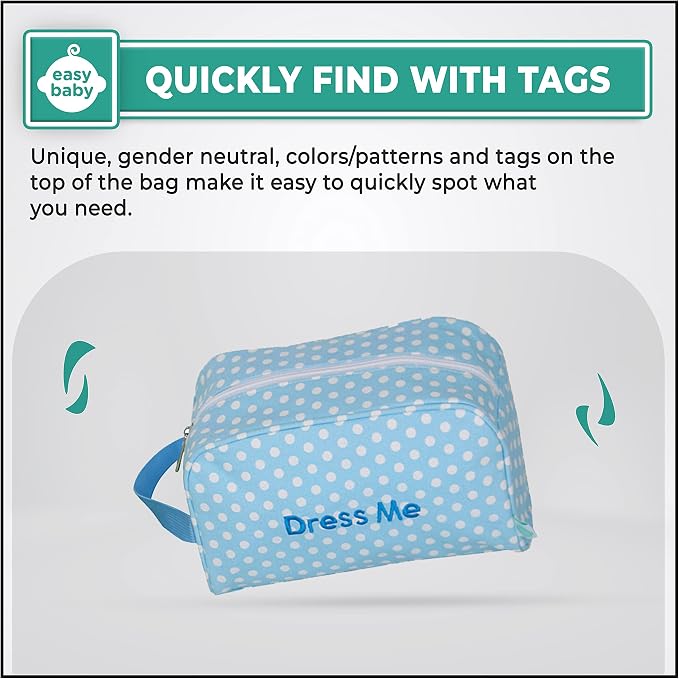 Easy Baby - Diaper, Bottle, and Supplies - Organizer Pouches and Changing Pad - Change, Feed, Dress, and Clean Me (8 Pack Laguna) | Organizing Packing Tote Cubes for Baby Items - Image 8