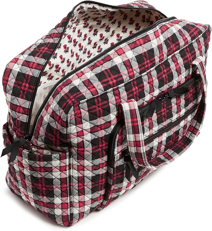 Vera Bradley Women's Cotton Weekender Travel Bag, Fireplace Plaid, One Size - Image 4