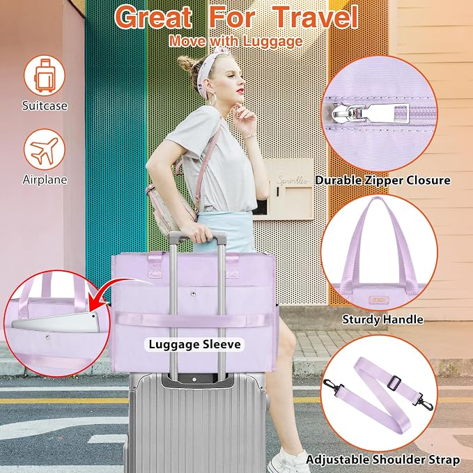 ITIEZY Large Utility Tote Bag for Women with 18 Pockets, Waterproof Teacher Nurse Bags with Zipper for Everyday Travel Work - Image 6