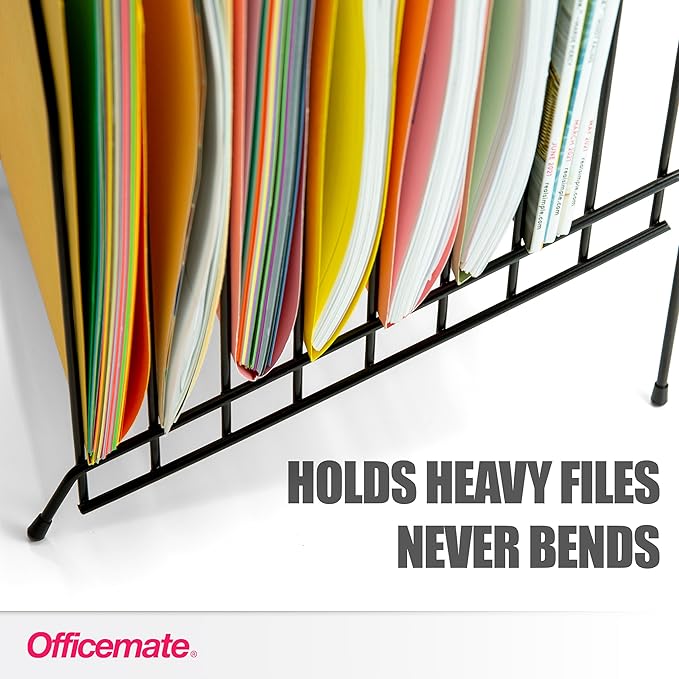 Officemate Large Incline 8 Compartment Wire Caddy, Black, 8.5 x 10.375 x 12.625 Inches - Image 4