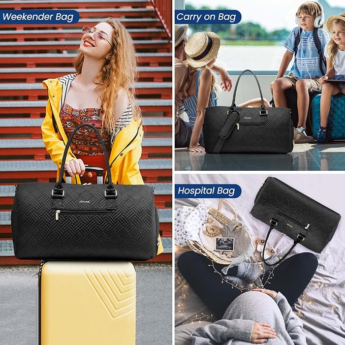 LOVEVOOK Travel Duffle Bag, Weekender Bag for Women with Toiletry Bag, Carry on Overnight Bag with Shoe Compartment, Gym Duffel Bag with Wet Pocket, Mommy Hospital Bags for Labor and Delivery - Image 5