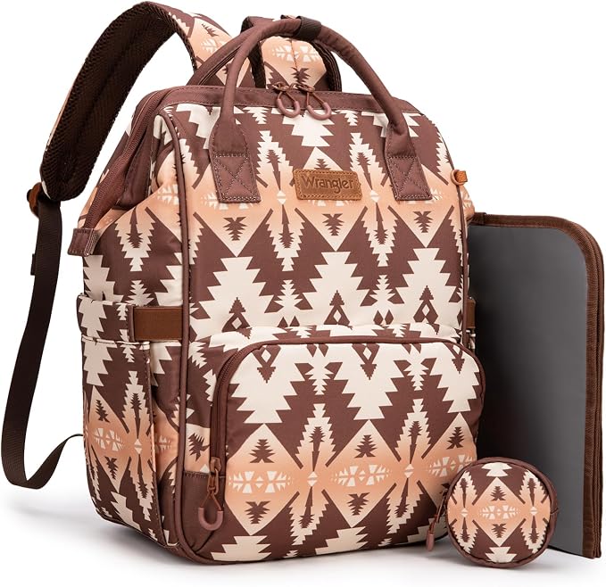 Montana West Wrangler Diaper Bag Backpack Aztec Callie Bag Travel Backpack Purses Western Multi-Function Baby Bags for Mom by THEOFFICIALMONTANAWEST