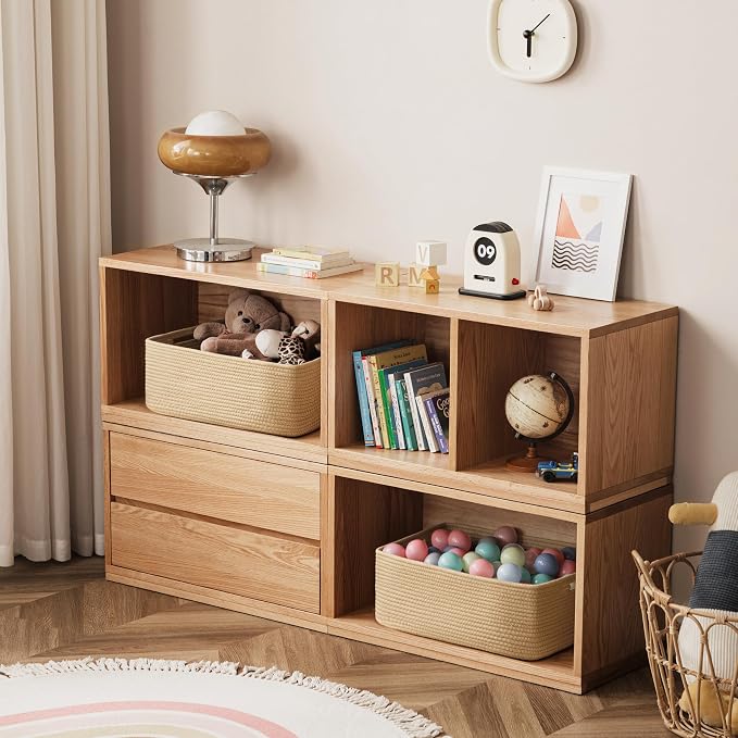 2 Pack Storage Baskets for Organizing, Large Woven Storage Basket, Brown | 17"Lx13"Wx7.5"H, Cotton Rope Basket, Toy Storage, Cube Shelf, Closet Shelf Organizer, Clothes Storage, Home Decor - Image 5