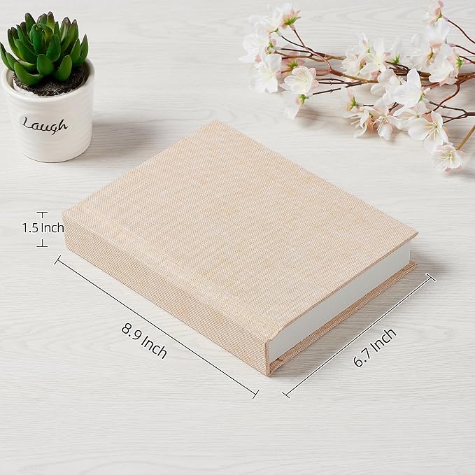 Pssoss 5x7 Photo Album with Writing Space, Linen Cover, 20 Photos, Beige | High-GSM writable pages with easy slip-in pockets for weddings, baby photos, family memories, travel, and anniversaries. - Image 2