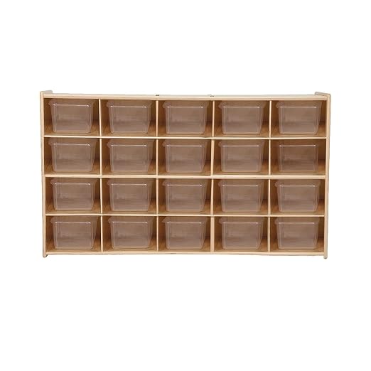 Contender Multi -Section Storage Cabinet with 20 Translucent Bins, Montessori Homeschool Toy And Craft Supplies Organizer, Greengaurd Certified [Fully Assembled] - Image 4