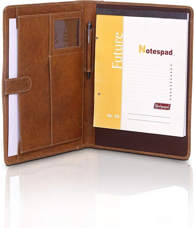 Leather Business Portfolio Business Personal Organiser Folder Full Grain Leather padfolio by KomalC by KomalC