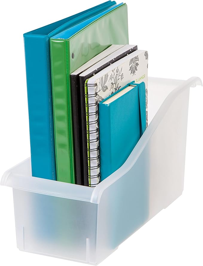 IRIS USA 8-Pack, Connecting Book Bin Organizer Magazine Holder, Clear | Organize books, folders, school supplies and classroom materials with connecting storage for teachers and students - Image 9