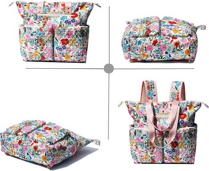 Diaper Tote Bag Totepack Backpack 2 in 1 for Women Multifunctional Large Capacity with Insulated Pockets Travel | Multifunctional - Image 7