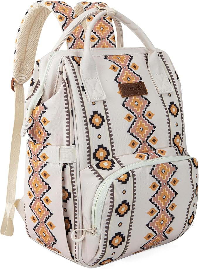 Wrangler Aztec Backpack Organized Daypack Travel Baby Bag with Stroller Strap and Side Bottle Pockets WG2204-9110TN by Wrangler%C2%AE