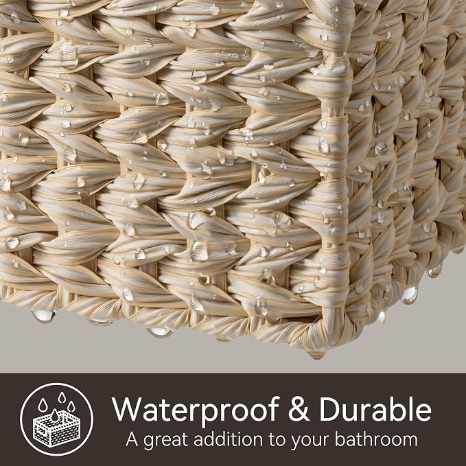 GRANNY SAYS Wicker Baskets for Organizing, Wicker Storage Baskets, 1-Pack | Plastic Waterproof Wicker Storage Baskets for Shelves, Woven Baskets for Storage, Shelf Baskets, Woven Baskets with Handles - Image 5
