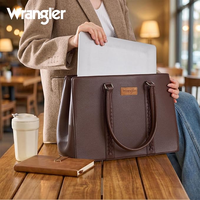 Montana West Wrangler Laptop Tote Bag for Women 15.6 Inch Computer Bag for Work Large Double Compartment Purse and Handbag - Image 2