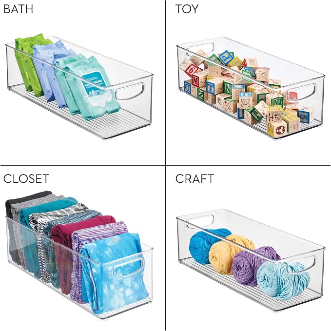 iDesign Plastic Stackable Pantry Bin with Handles, Set of 4, Clear | For Kitchen Cabinets or Fridge, Made in USA - Image 7
