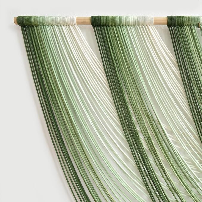 Macrame Wall Hanging Large Dip Dyed Boho Green Wall Art Decor 57"W*31"L | For Living Room Bedroom Styling Entryway Decor, Handmade Fiber Art, Textured Wall Artwork, Housewarming Gift, Ready to Hang - Image 6