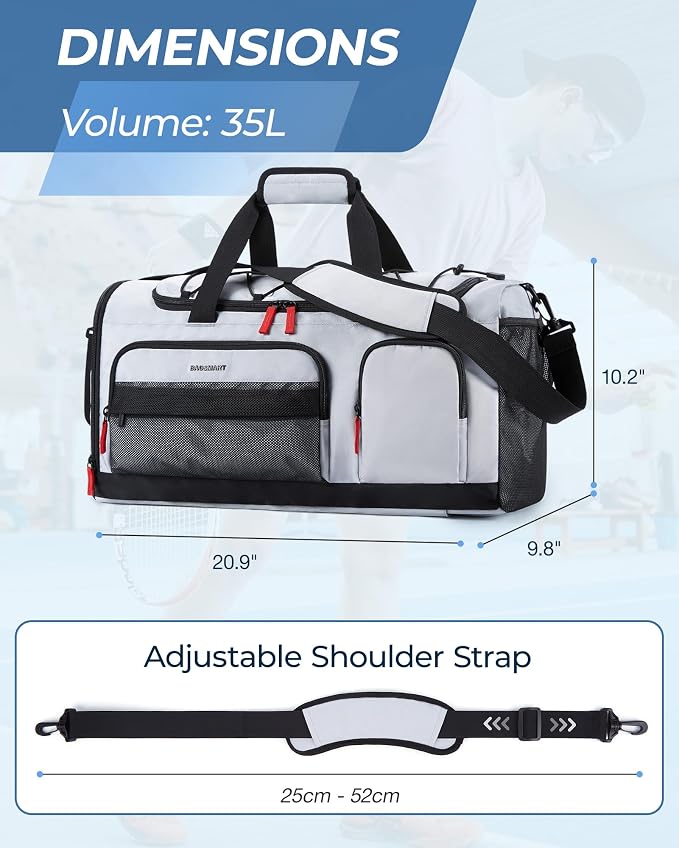 BAGSMART Gym Bag for Men, Athletic Sports Backpack Travel Hiking Duffel | 3-In-1 Gym Bag for Travel Clothes & Padded 13.3" Laptop, with Waterproof Wet Pocket & Shoe Compartment for Travel Camping - Image 7
