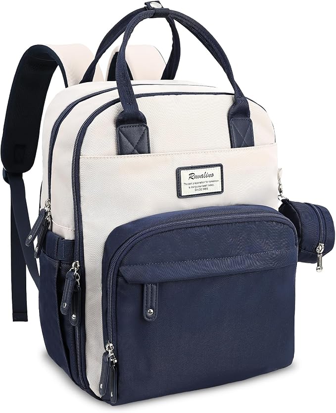 RUVALINO Baby Diaper Bag Backpack with Changing Pad, Baby Shower Gifts | Baby Essentials, Waterproof Travel Baby Bags for Mom Dad Girl Boy, Insulated Bottle Holders, Pacifier Case, Large Capacity by RUVALINO