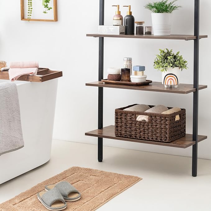 GRANNY SAYS Wicker Storage Baskets for Shelves, Plastic Brown Basket,1-Pack | Waterproof Wicker Baskets for Organizing, Woven Baskets for Shelves, Decorative Basket for Pantry, Brown Basket for Storage - Image 3