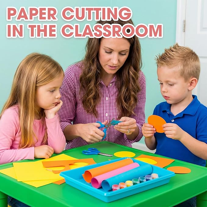 Maitys 15 Pcs Activity Plastic Art Trays 14.57 x 10.63 x 1.77 Inch Large Crafts Organizer Serving Storage Tray for Kids School Classroom DIY Project Painting Home Organizing Supply (Pastel) - Image 6