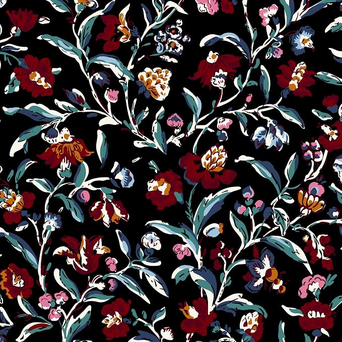 Vera Bradley Women's Cotton Weekender Travel Bag, Perennials Noir, One Size - Image 9