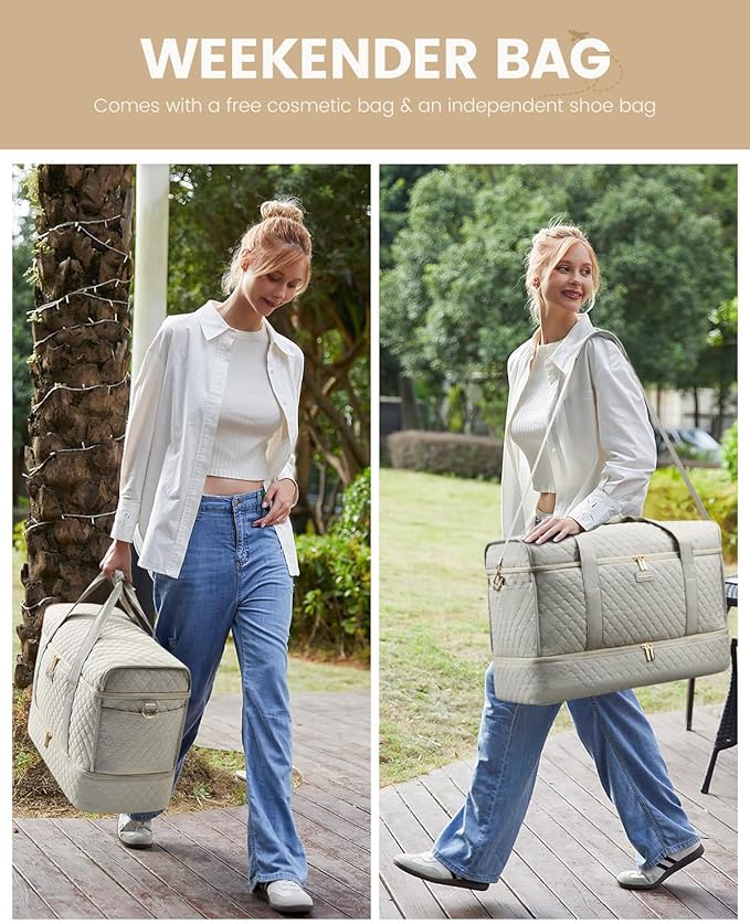 LOVEVOOK Large Travel Duffle Bag, Weekender Bags for Women With Shoe Compartment, Overnight Hospital Bag For Women Labor Delivery, Carry on Bag Personal Item Travel Bag, Yoga Gym Duffel Bag - Image 2