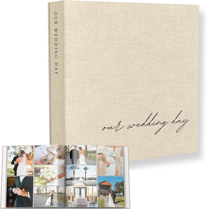Wedding Photo Album for 400 4x6 Pictures - Large Linen Picture Scrapbook | 400 Pockets for Horizontal & Vertical Photos - Photo Album Book for Personalized Wedding Day Memory Keepsake by PaigeMcRaeHomeDecor