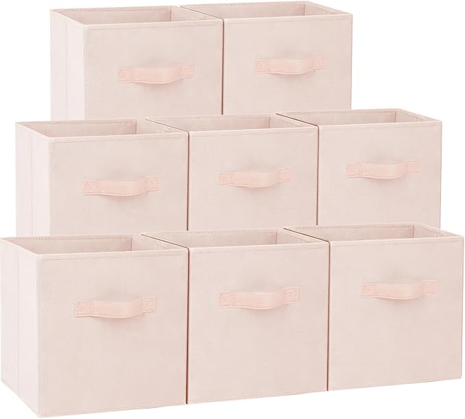Storage Cubes - 13 Inch Heavy Duty Fabric Storage Bins for Shelves Closet Cube Organizer - 8 Pack Collapsible Cube Storage Bins Baskets for Clothes Blankets Toys - Nursery Organization by Criusia