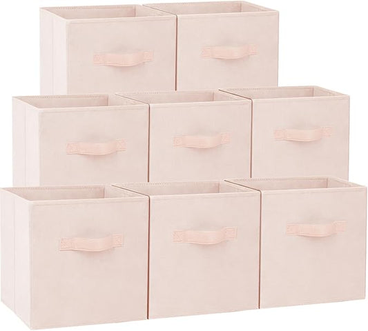 Storage Cubes - 13 Inch Heavy Duty Fabric Storage Bins for Shelves Closet Cube Organizer - 8 Pack Collapsible Cube Storage Bins Baskets for Clothes Blankets Toys - Nursery Organization by Criusia