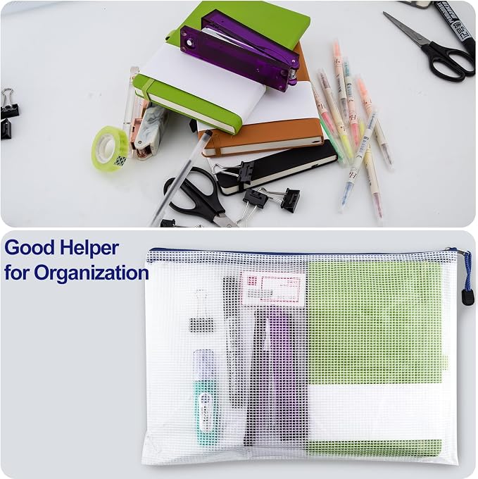40pcs Mesh Zipper Pouch Bags, 8 Size Zipper Bags | Multi-use Waterproof Mesh Bags for Board Games & Puzzles,Organizing Storage for School Office Supply,Cosmetics Travel Storage - Image 3