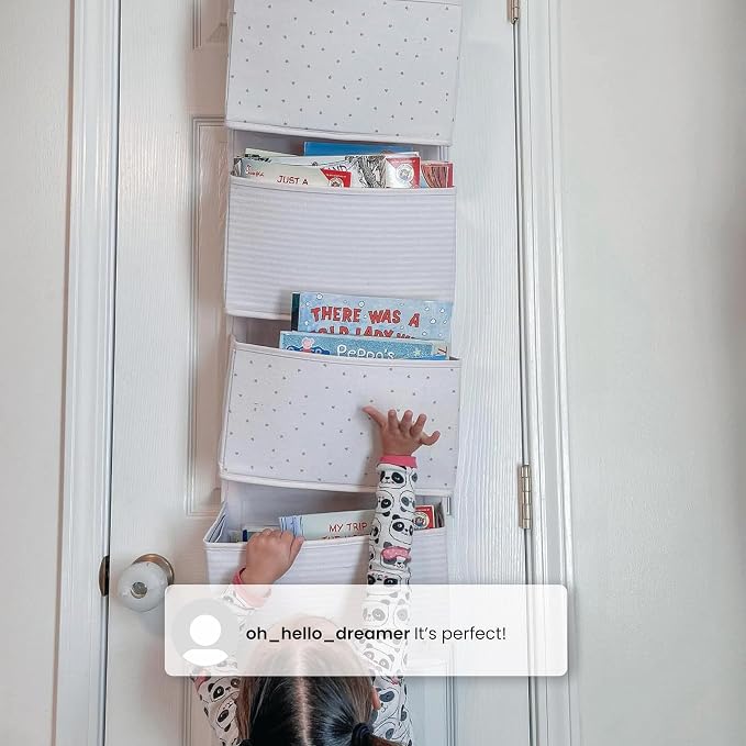 Delta Children - babyGap 2-Pack Over the Door Storage Organizer with 4 Pockets, Pink - Image 7