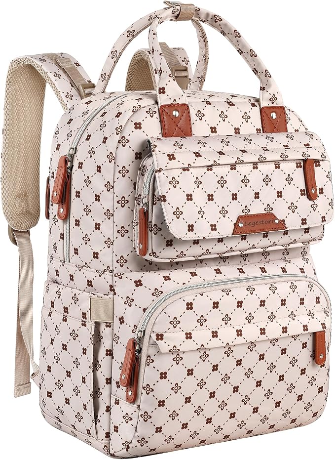 Legestori Baby Diaper Bag Backpack, Baby Bag for Girls Large Capacity with Stylish Flora, Travel Back Pack Multifunction Waterproof, Newborn Baby Registry Shower Gifts, Pink05 by LegestoriBackpacks