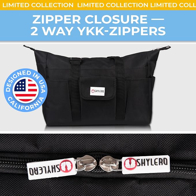 White Peas Nurse Bag & Utility Tote - Waterproof, Top YKK Zip, L18" x H14" x W7" - SHYLERO - Image 7