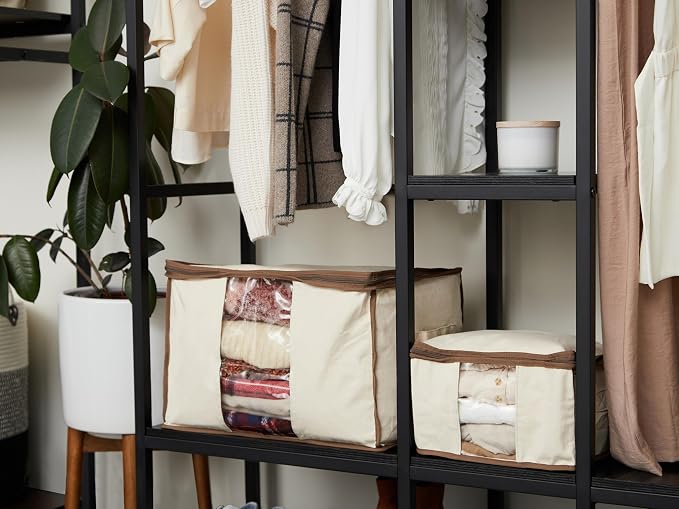 Covermates Canvas Storage Bag for Blankets, 19.25" W x 13" D x 12.5" H | label window, zipper closure, carrying handles, 3-year warranty - Image 5